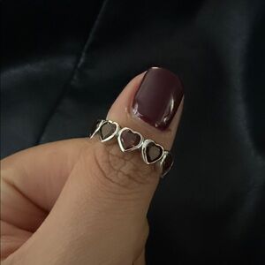 Garnet heart eternity band